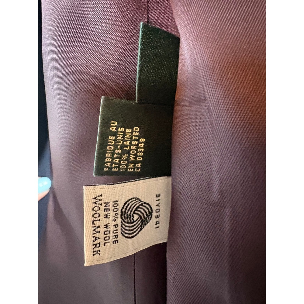 VTG Lauren Ralph Lauren Navy Wool Crested Blazer Gold Buttons Plus 14W 3D Crown - Picture 9 of 9